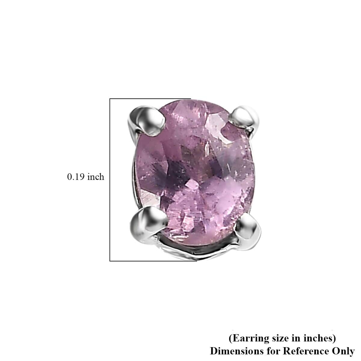 Narsipatnam Purple Spinel Stud Earrings in Platinum Over Sterling Silver 0.35 ctw image number 3