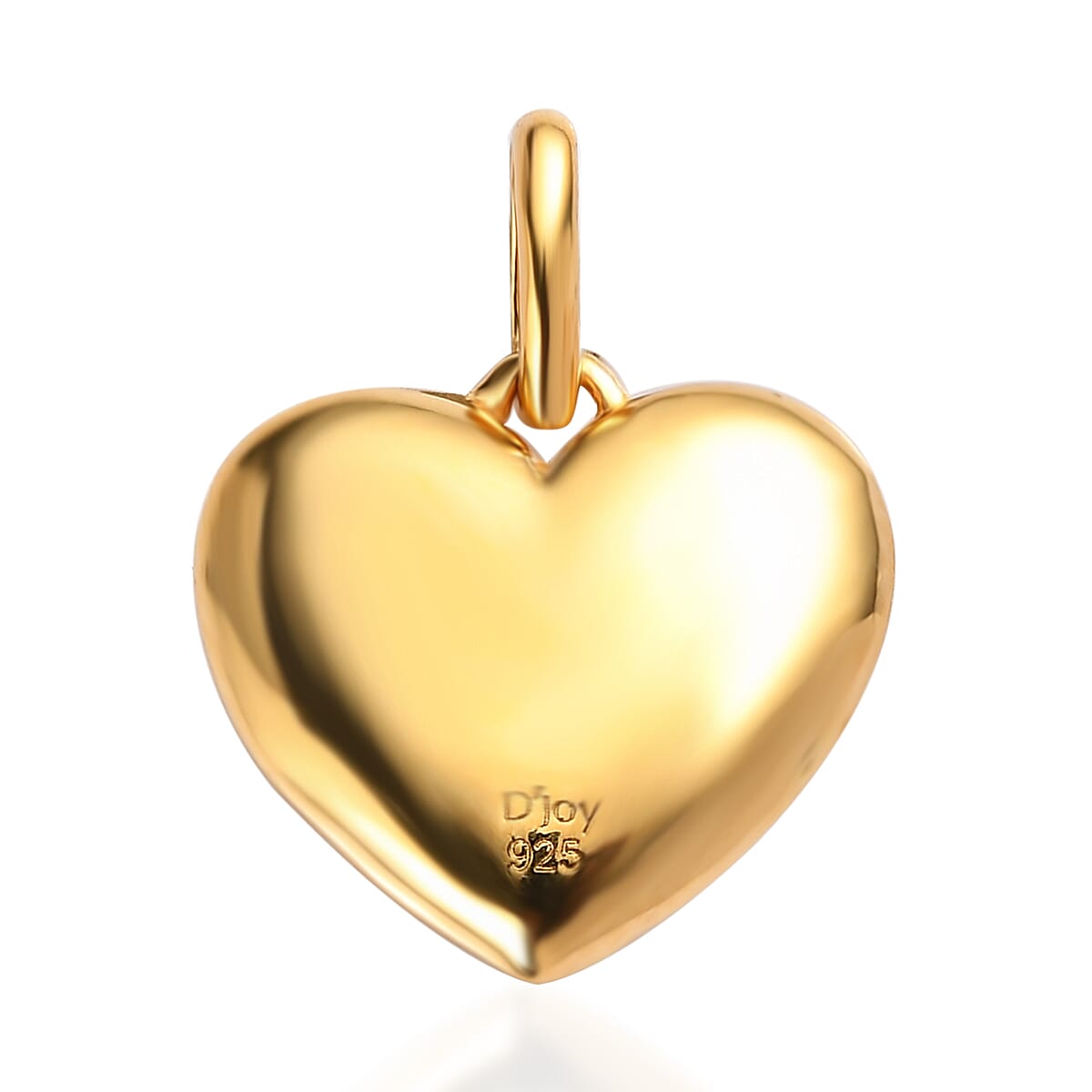 White Zircon Initial Q Heart Pendant in Vermeil Yellow Gold Over Sterling Silver 0.10 ctw