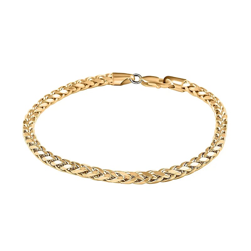 10K Yellow Gold Palma Chain Bracelet, Gold Chain Bracelet, Gold Jewelry, Gold Bracelet, Gold Gifts (7.50 In) 5mm, 7.50 Grams