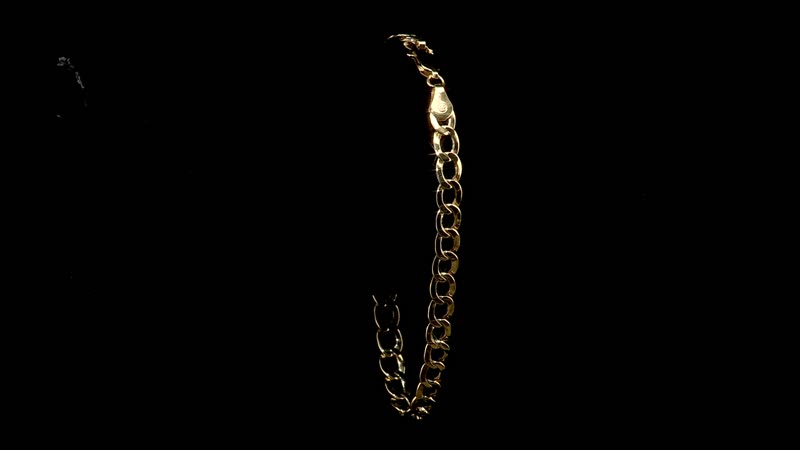 10K Yellow Gold 5.5mm Curb Chain Bracelet (8.00 In) 3.80 Grams