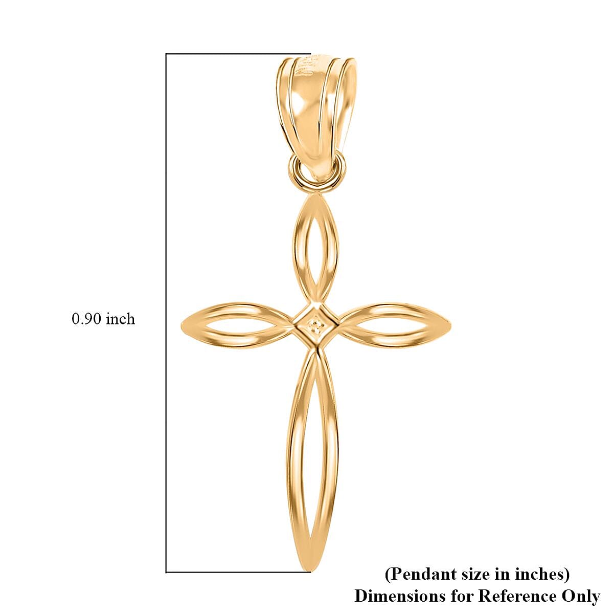 10K Yellow Gold 11.65x18.95mm Crucifix Pendant 0.40 Grams image number 3