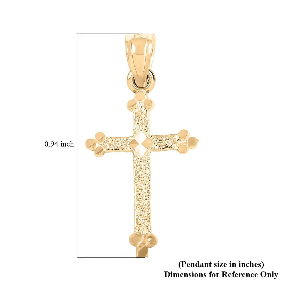 Made in America 10K Yellow Gold Crucifix Pendant, Gold Cross Pendant, Gold Pendant, Gold Jewelry, Gold Gifts For Her 22.40x21.76mm 0.50 Grams