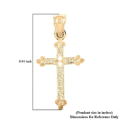 Made in America 10K Yellow Gold Crucifix Pendant, Gold Cross Pendant, Gold Pendant, Gold Jewelry, Gold Gifts For Her 22.40x21.76mm 0.50 Grams