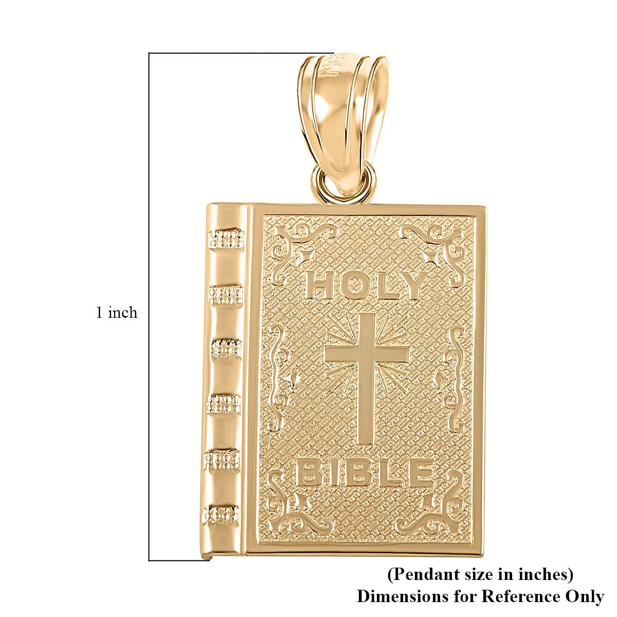10K Yellow Gold 12.25x18.30mm Holy Bible Cross Pendant 1.40 Grams image number 4