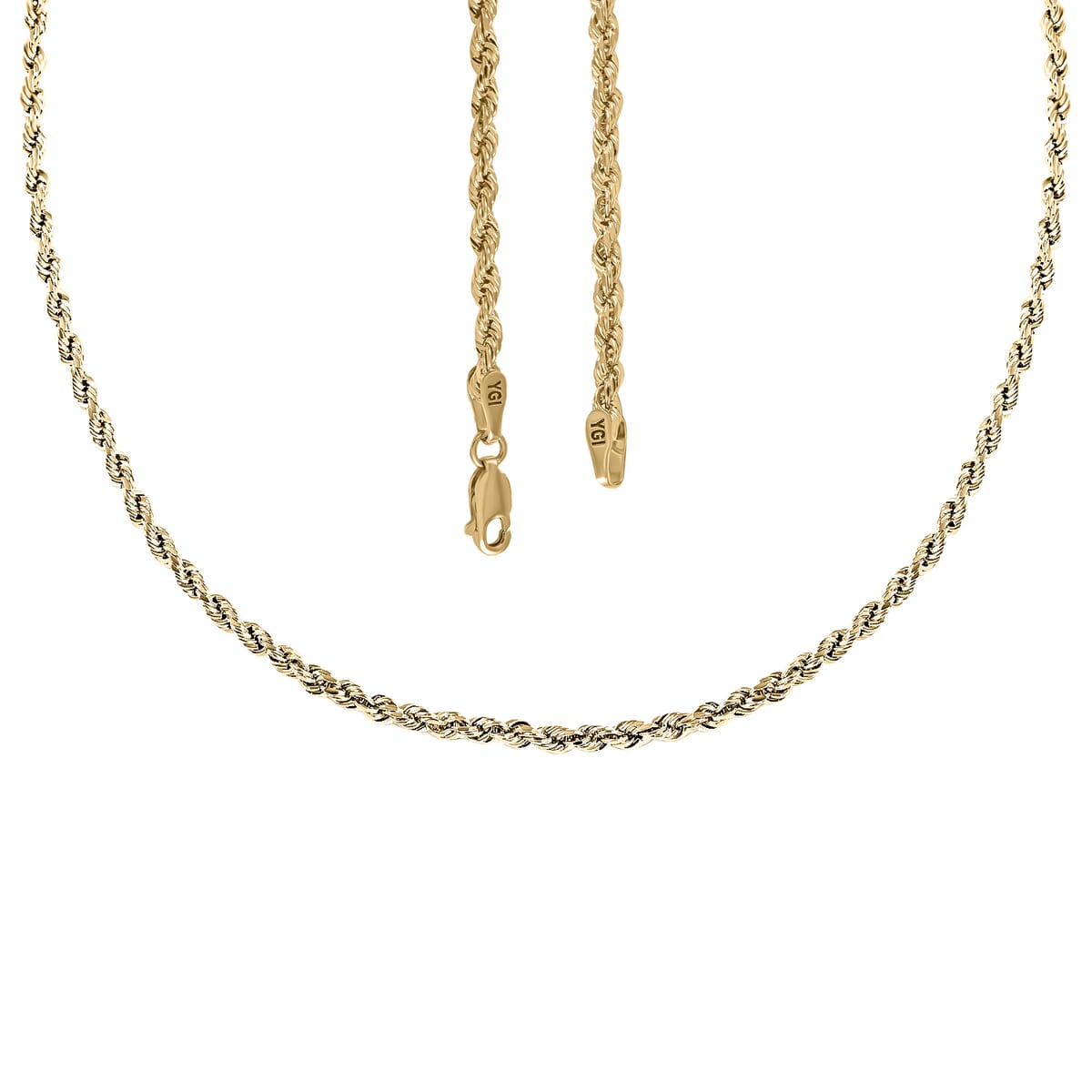 14K Yellow Gold 1.5mm Rope Necklace 20 Inches 1.6 Grams image number 4