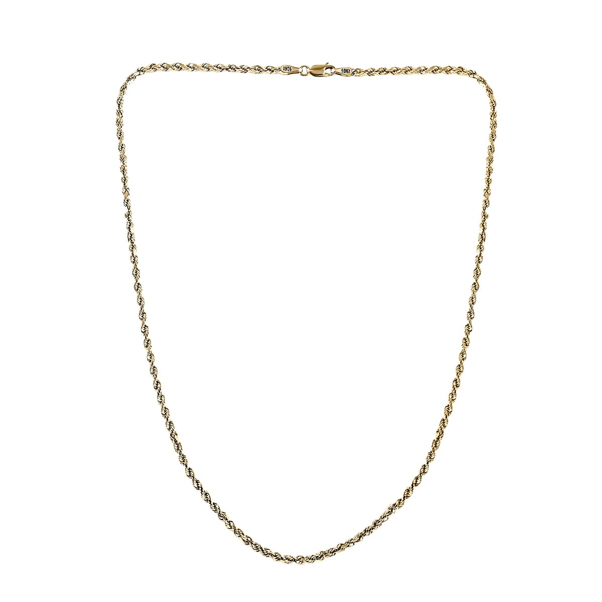 14K Yellow Gold 1.5mm Rope Necklace 20 Inches 1.6 Grams image number 5