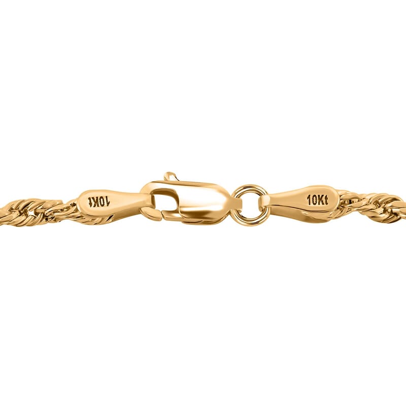 10K Yellow Gold 3mm Rope Bracelet (7.50 In) 1.90 Grams