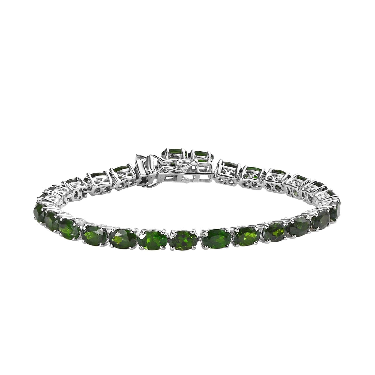 Chrome Diopside Tennis Bracelet in Platinum Over Sterling Silver (6.50 In) 11.10 ctw image number 0