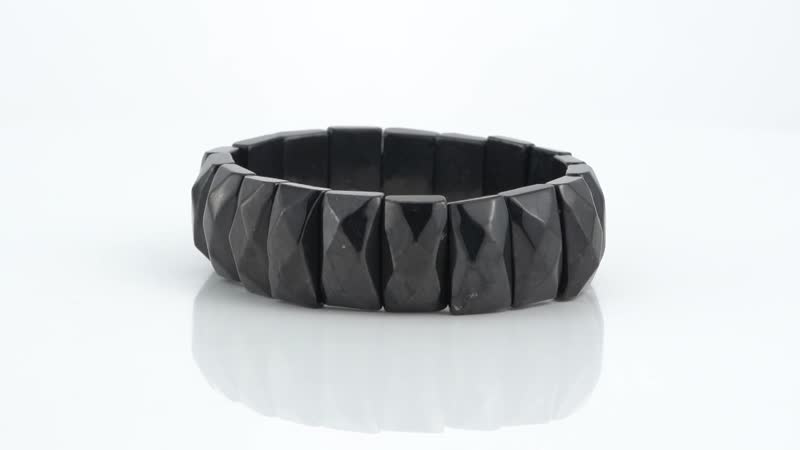 Shungite Cushion Block Stretch Bracelet 205.00 ctw