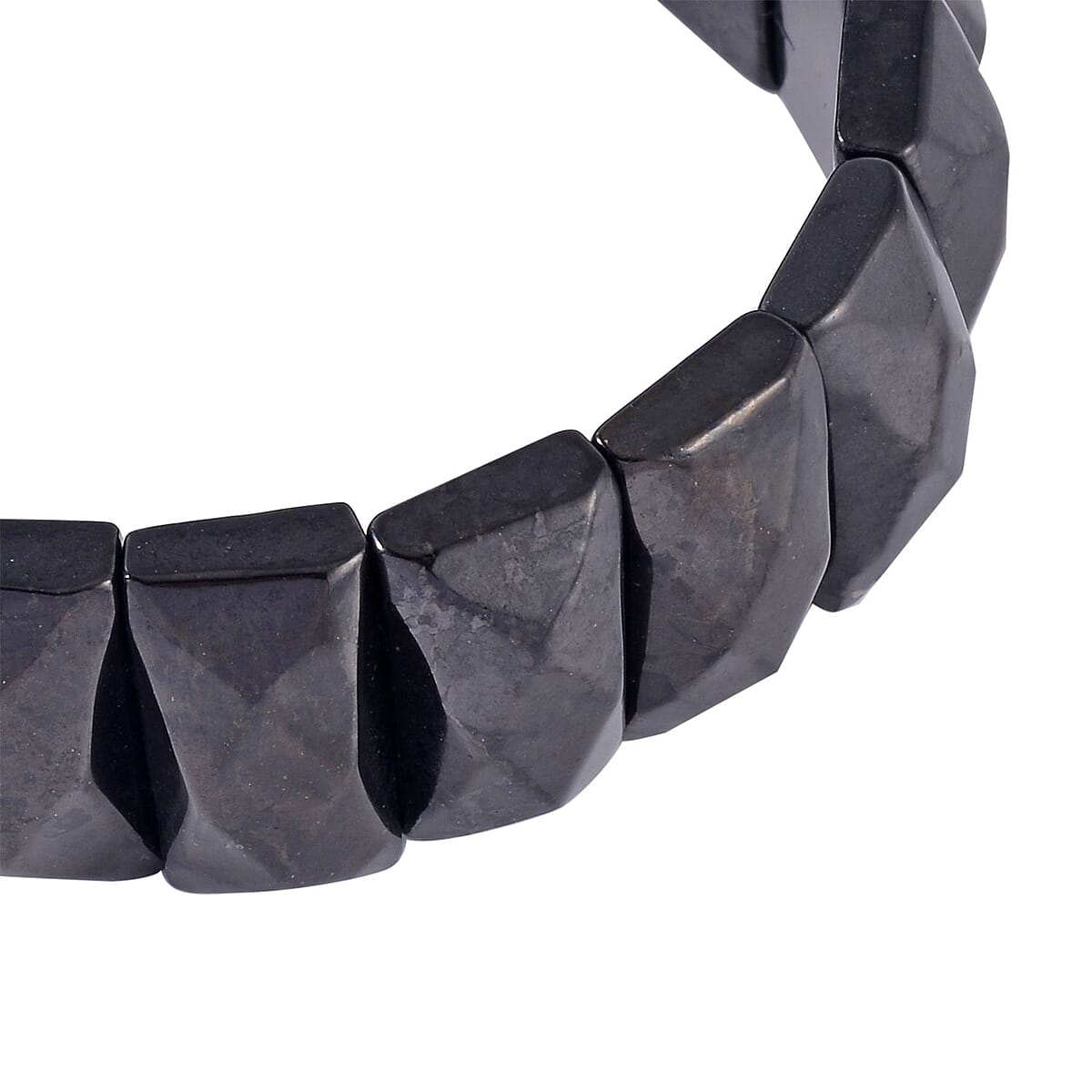 Shungite Cushion Block Stretch Bracelet 205.00 ctw image number 2