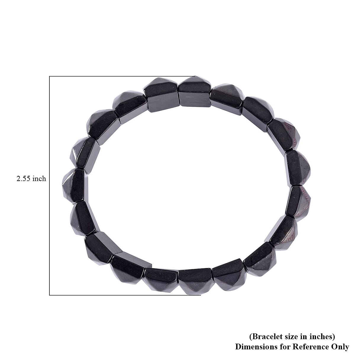 Shungite Cushion Block Stretch Bracelet 205.00 ctw image number 3