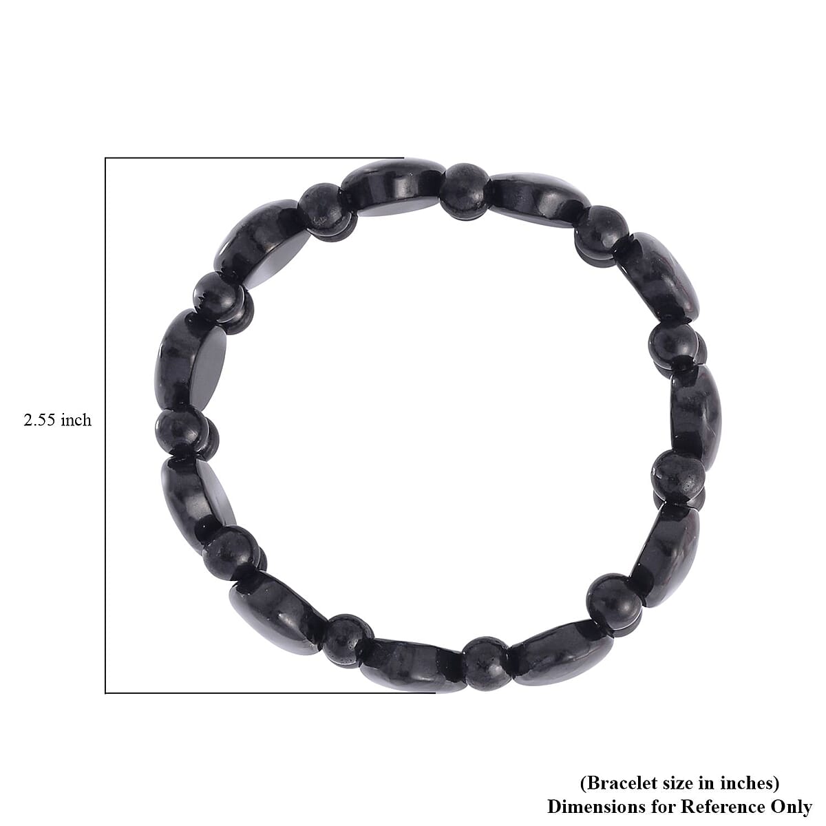 Shungite Marquee Block and Beaded Stretch Bracelet 141.80 ctw image number 3