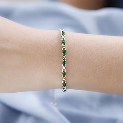 Chrome Diopside Bolo Bracelet in Platinum Over Sterling Silver (10.50 In) 1.75 ctw