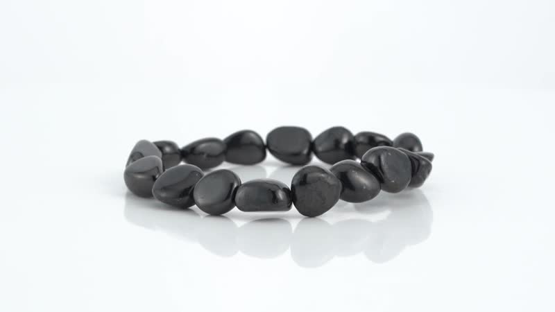 Shungite Tumbled Beaded Stretch Bracelet 85.00 ctw