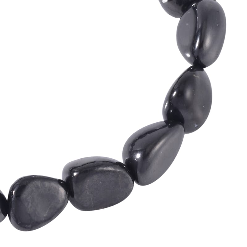 Shungite Tumbled Beaded Stretch Bracelet 85.00 ctw