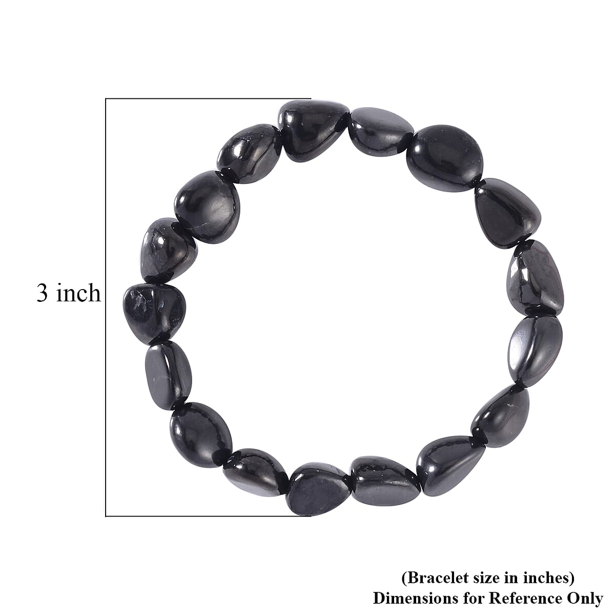 Shungite Tumbled Beaded Stretch Bracelet 85.00 ctw image number 3