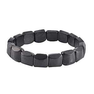 Shungite Cushion Block Stretch Bracelet 103.00 ctw