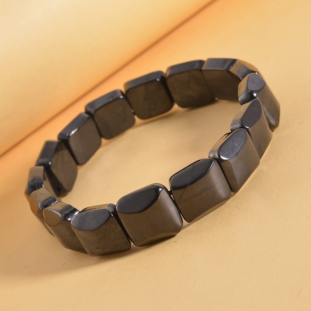 Shungite Cushion Block Stretch Bracelet 103.00 ctw image number 1