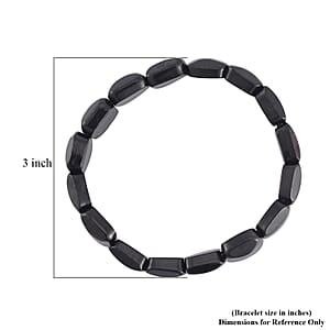 Shungite Cushion Block Stretch Bracelet 103.00 ctw