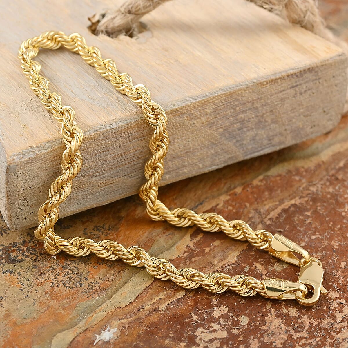 10K Yellow Gold 5mm Rope Bracelet (8.00 In) 4.20 Grams image number 1