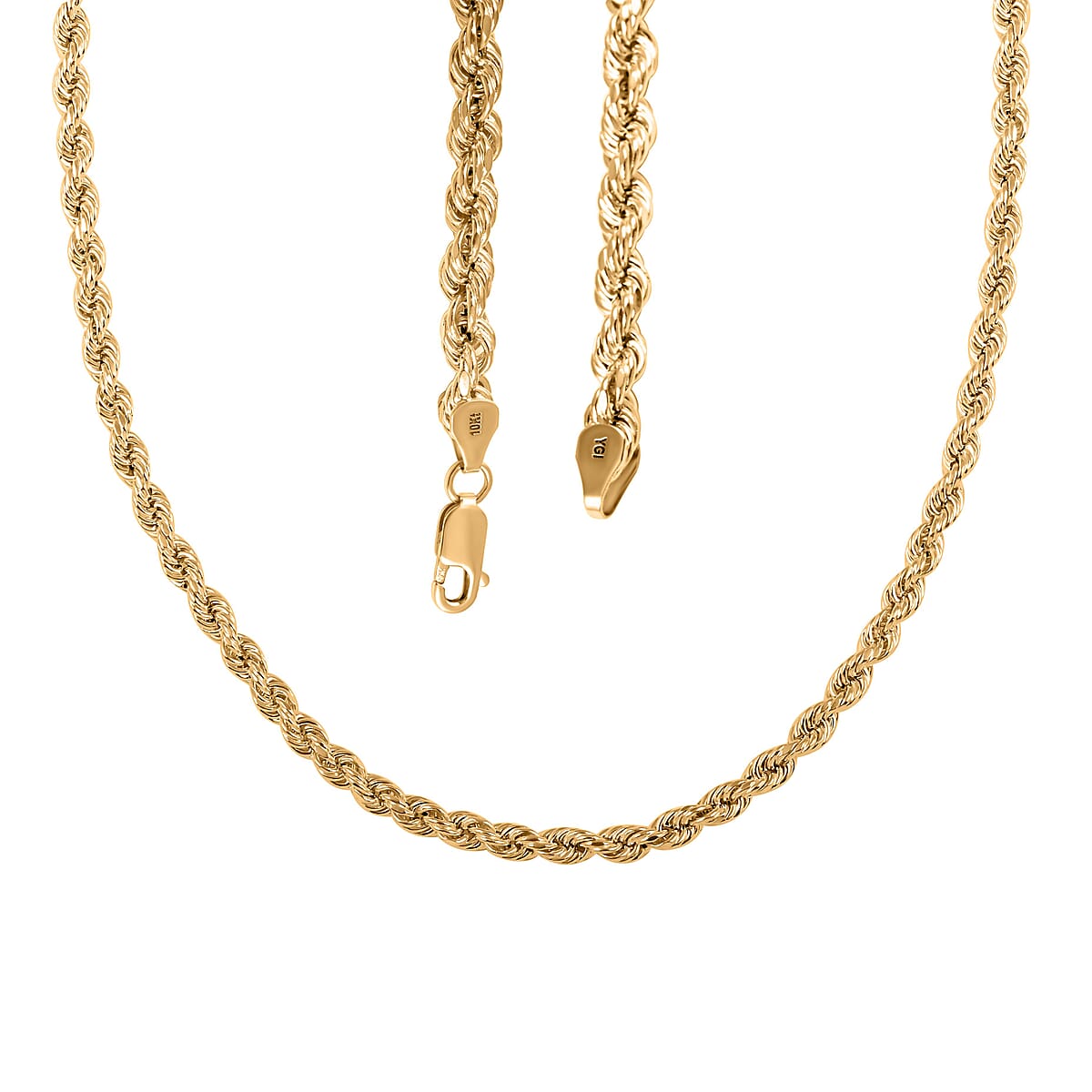 10K Yellow Gold 5mm Rope Necklace 24 Inches 10.9 Grams image number 3