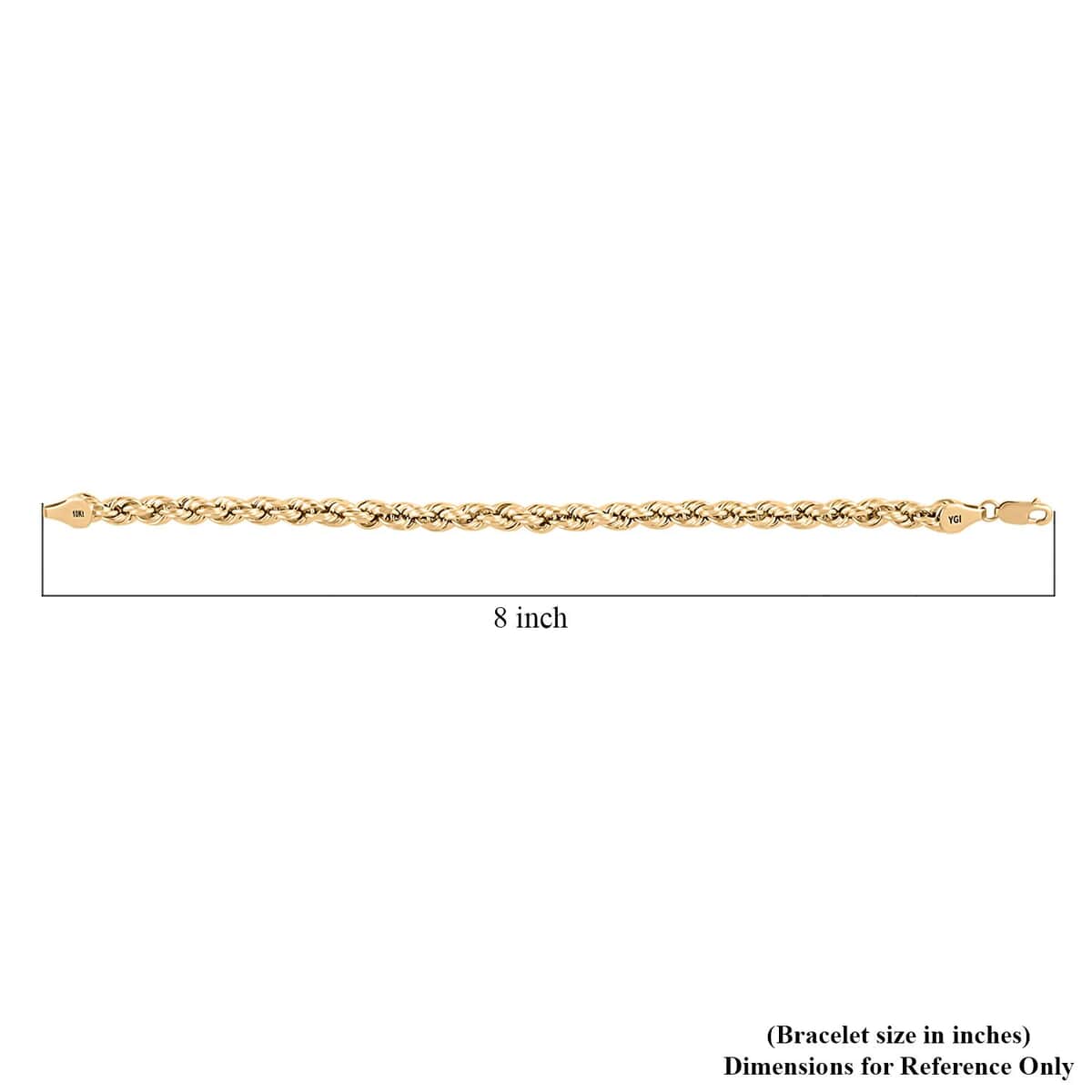 10K Yellow Gold 5.5mm Rope Bracelet (8.00 In) 5.50 Grams image number 1