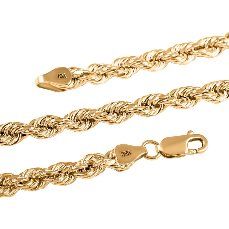 10K Yellow Gold 5.5mm Rope Necklace 26 Inches 16.10 Grams