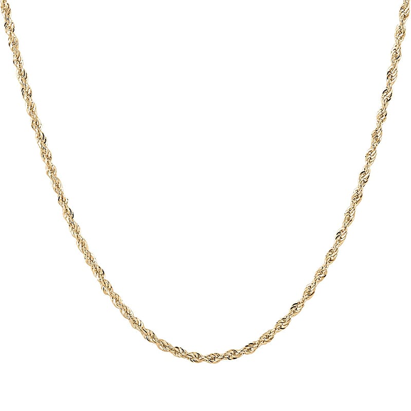 10K Yellow Gold 1.5mm Rope Chain Necklace 24 Inches 1.60 Grams