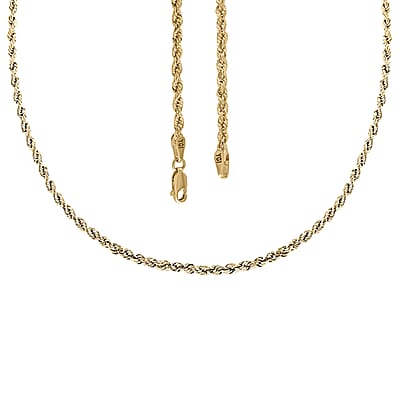10K Yellow Gold 1.5mm Rope Chain Necklace 24 Inches 1.60 Grams