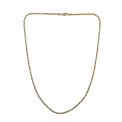 10K Yellow Gold 1.5mm Rope Chain Necklace 24 Inches 1.60 Grams