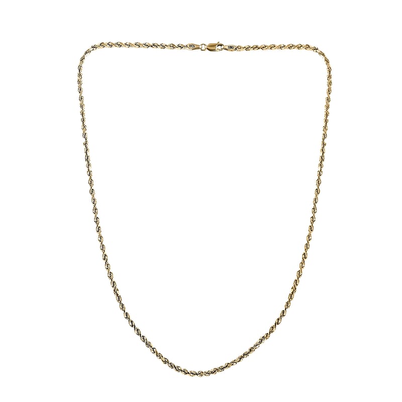 10K Yellow Gold 1.5mm Rope Chain Necklace 24 Inches 1.60 Grams