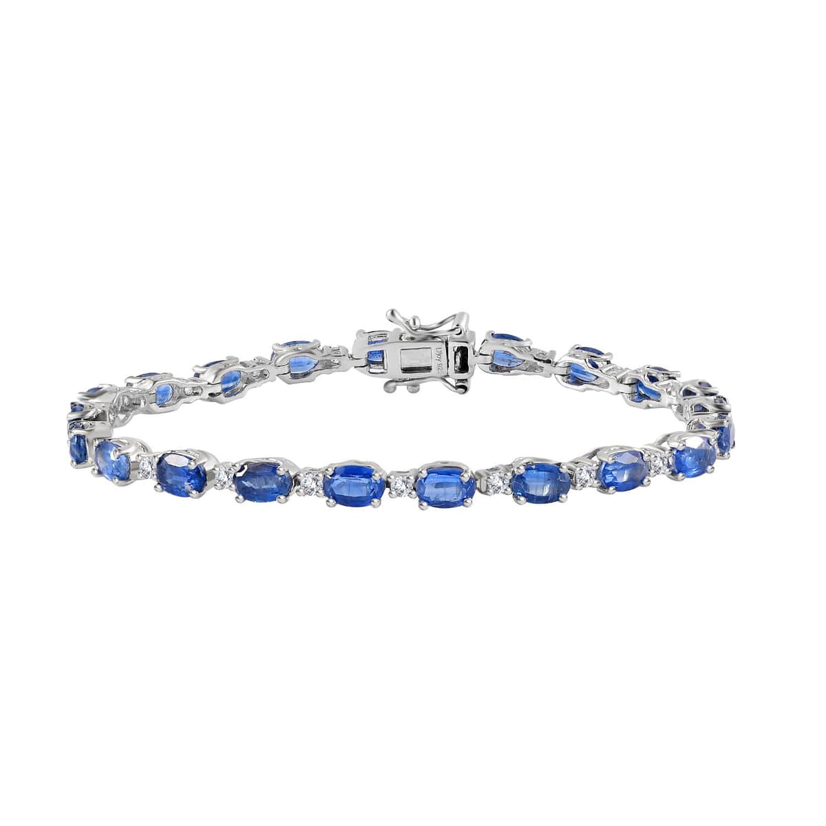 Kashmir Kyanite and White Zircon Bracelet in Platinum Over Sterling Silver (6.50 In) 12.60 ctw image number 0