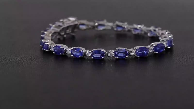 Kashmir Kyanite and White Zircon Bracelet in Platinum Over Sterling Silver (6.50 In) 12.60 ctw