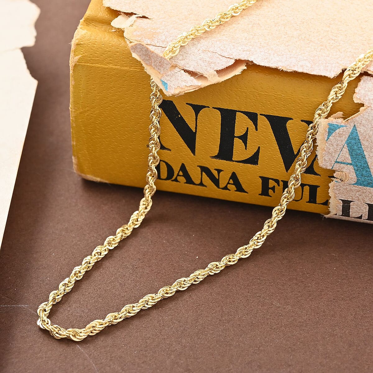 10K Yellow Gold 3.5mm Rope Chain Necklace 24 Inches 6.80 Grams image number 1