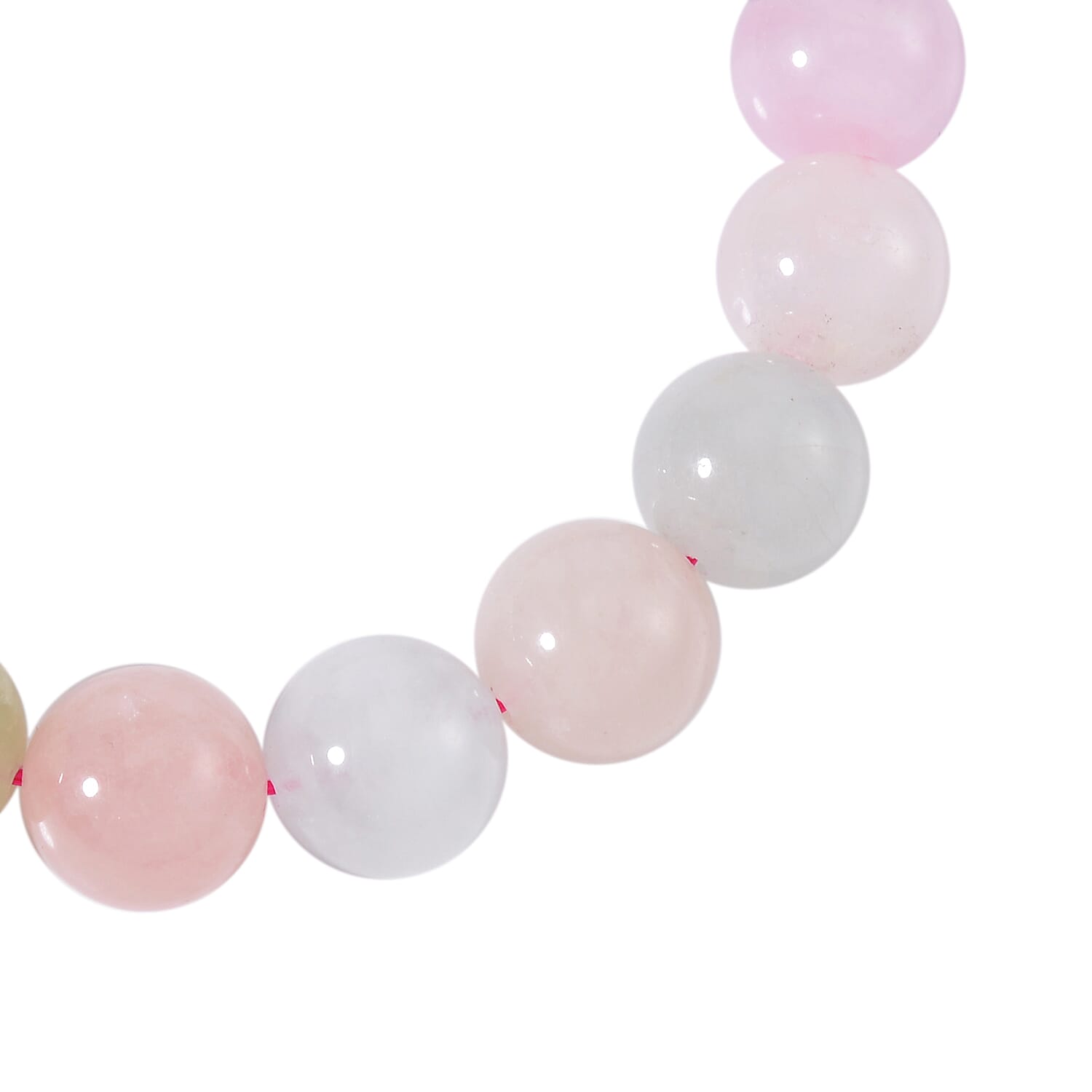 Pink Morganite, Aquamarine, Heliodor Beaded Stretch Bracelet 190.00 ctw