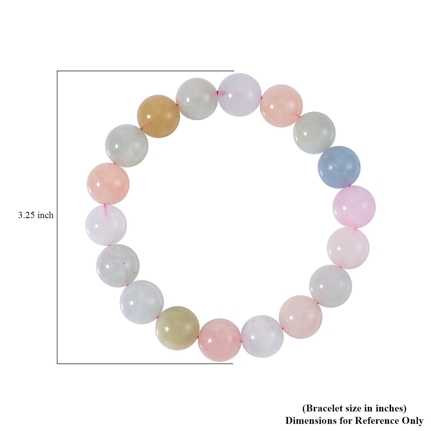 Pink Morganite, Aquamarine, Heliodor Beaded Stretch Bracelet 190.00 ctw