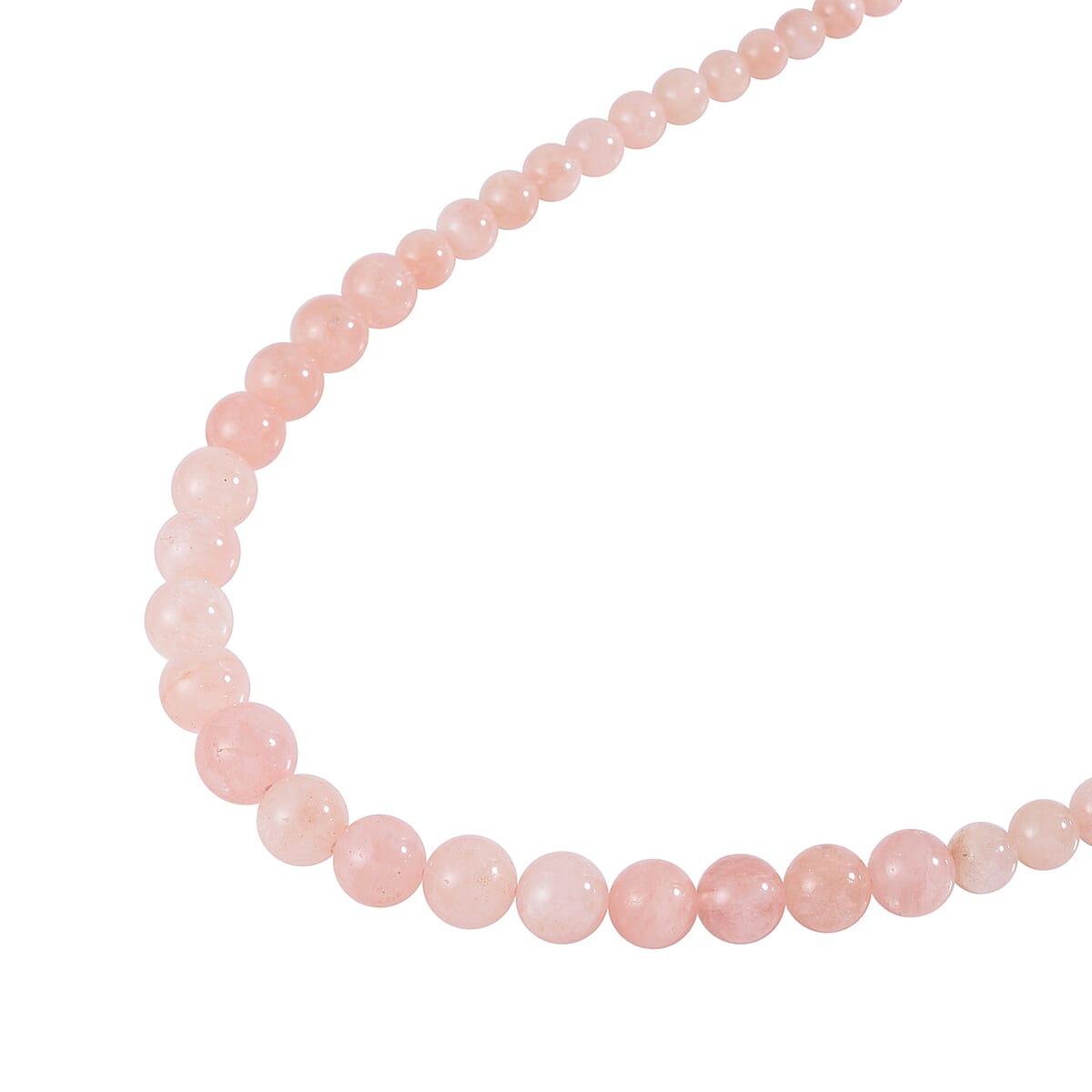 Palmeiras Pink Morganite Beaded Necklace 20 Inches in Rhodium Over Sterling Silver 450.00 ctw image number 2