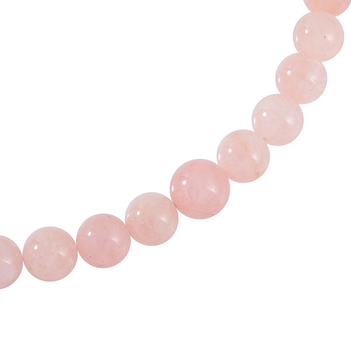 Palmeiras Pink Morganite Beaded Necklace 20 Inches in Rhodium Over Sterling Silver 450.00 ctw image number 3