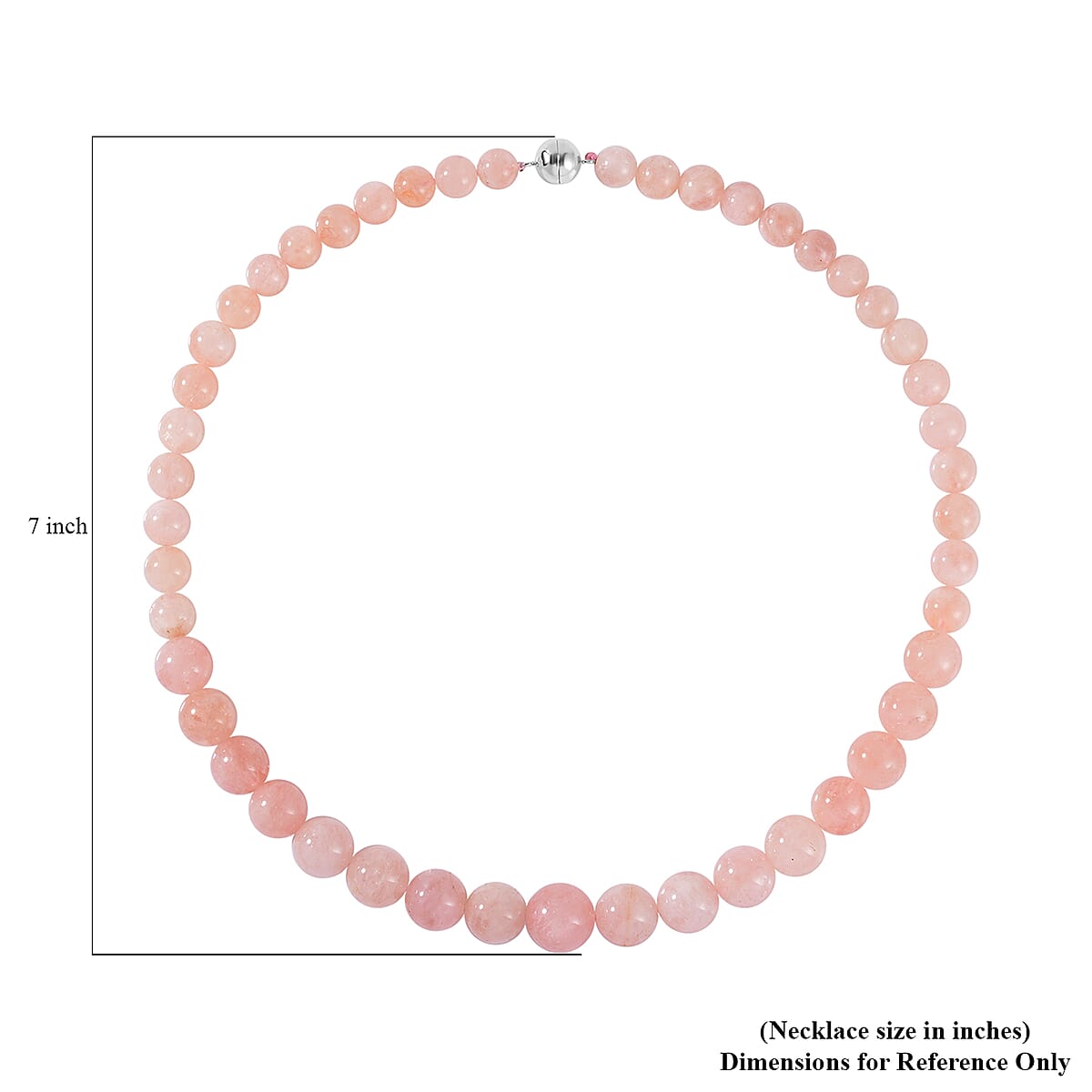 Palmeiras Pink Morganite Beaded Necklace 20 Inches in Rhodium Over Sterling Silver 450.00 ctw image number 5