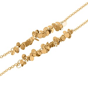 Double Strand Beaded Station Pattern Necklace in Goldtone32-34 Inches