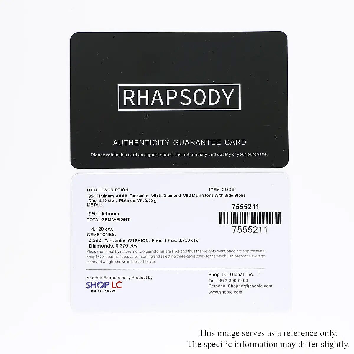 Rhapsody 950 Platinum AAAA Tanzanite and E-F VS2 Diamond Ring (Size 6.0) 5.50 Grams 4.10 ctw