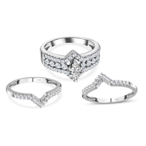 14K White Gold Diamond G-H I2 Stackable Ring (Size 11.0) 7 Grams 1.00 ctw