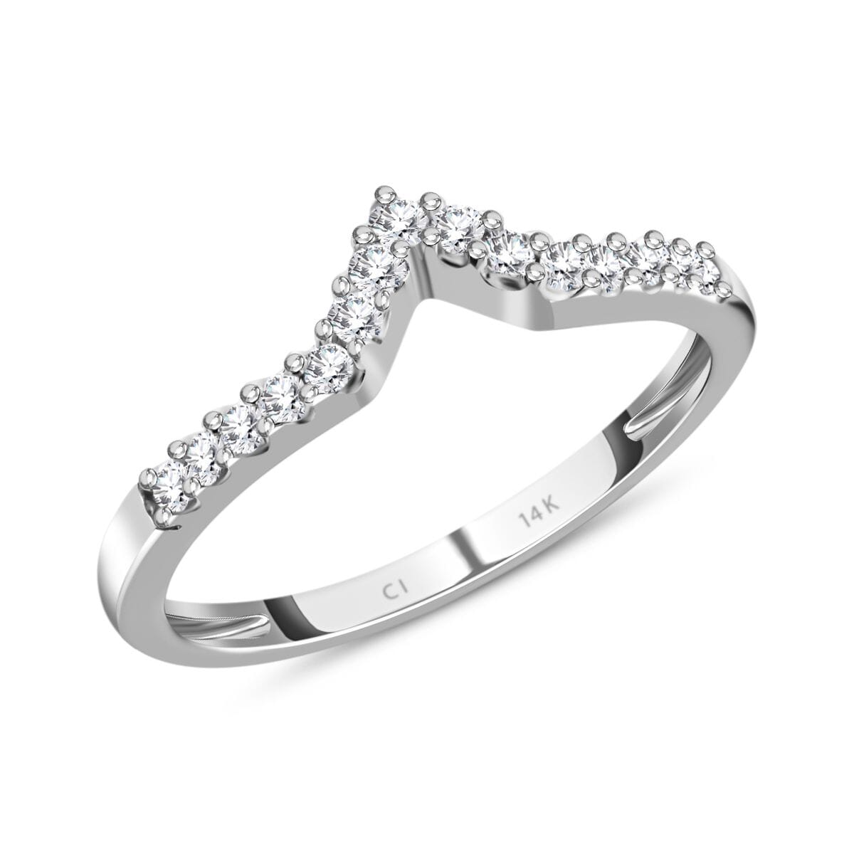 14K White Gold Diamond G-H I2 Stackable Ring (Size 11.0) 7 Grams 1.00 ctw image number 5