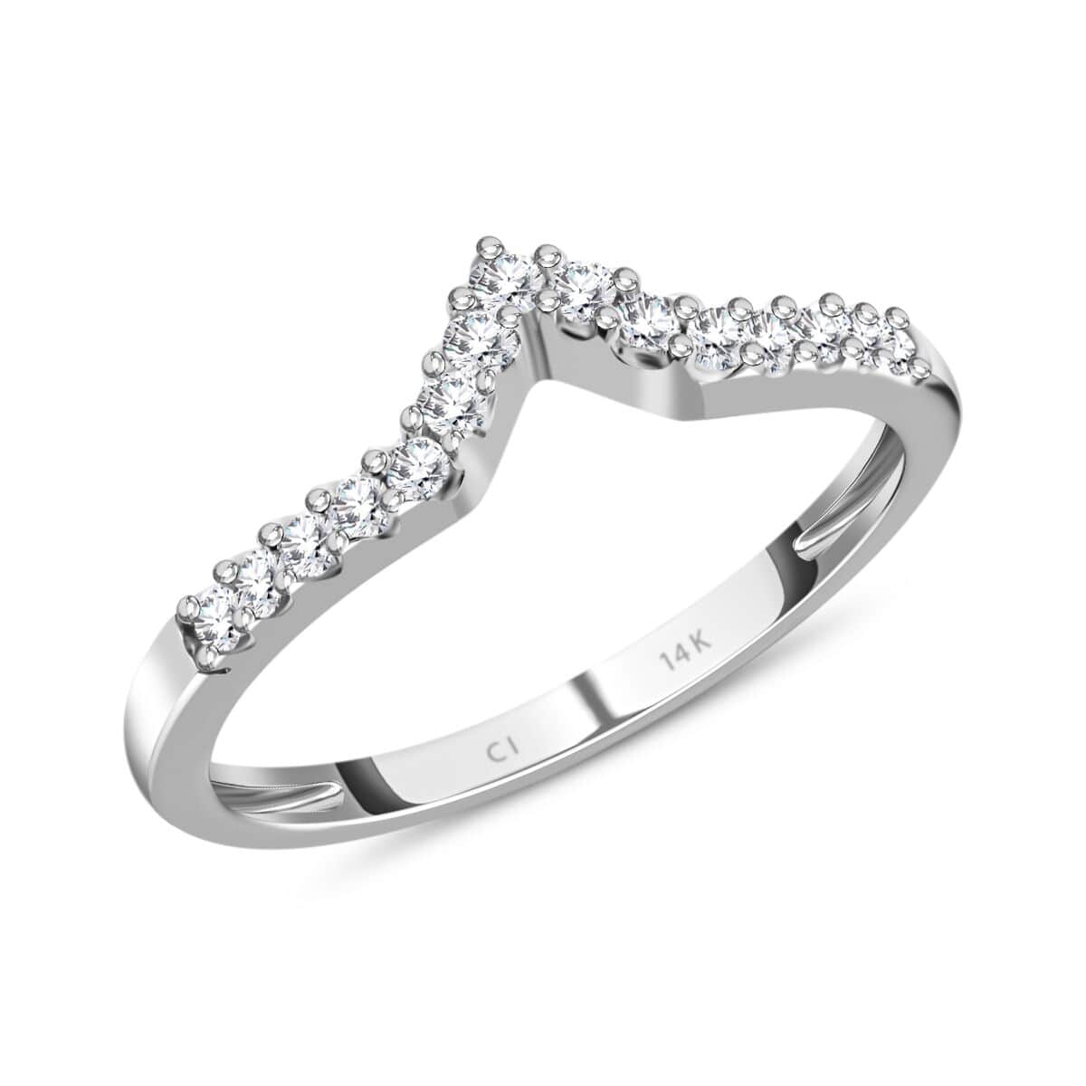 14K White Gold Diamond G-H I2 Stackable Ring (Size 8.0) 7 Grams 1.00 ctw image number 5
