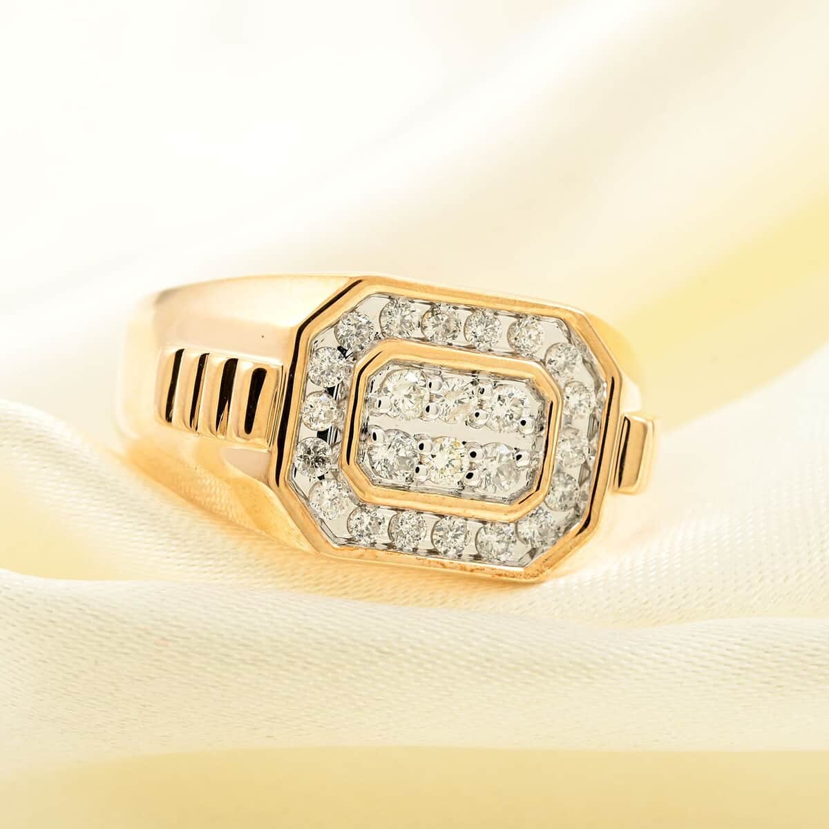 10K Yellow Gold Diamond G-H I2-I3 Men's Ring (Size 10.0) 0.50 ctw image number 1