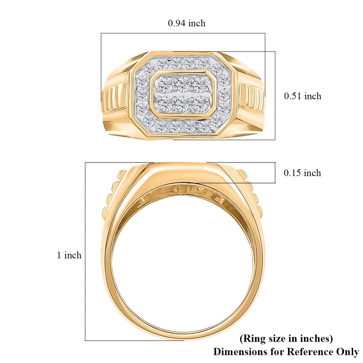 10K Yellow Gold Diamond G-H I2-I3 Men's Ring (Size 10.0) 0.50 ctw image number 4