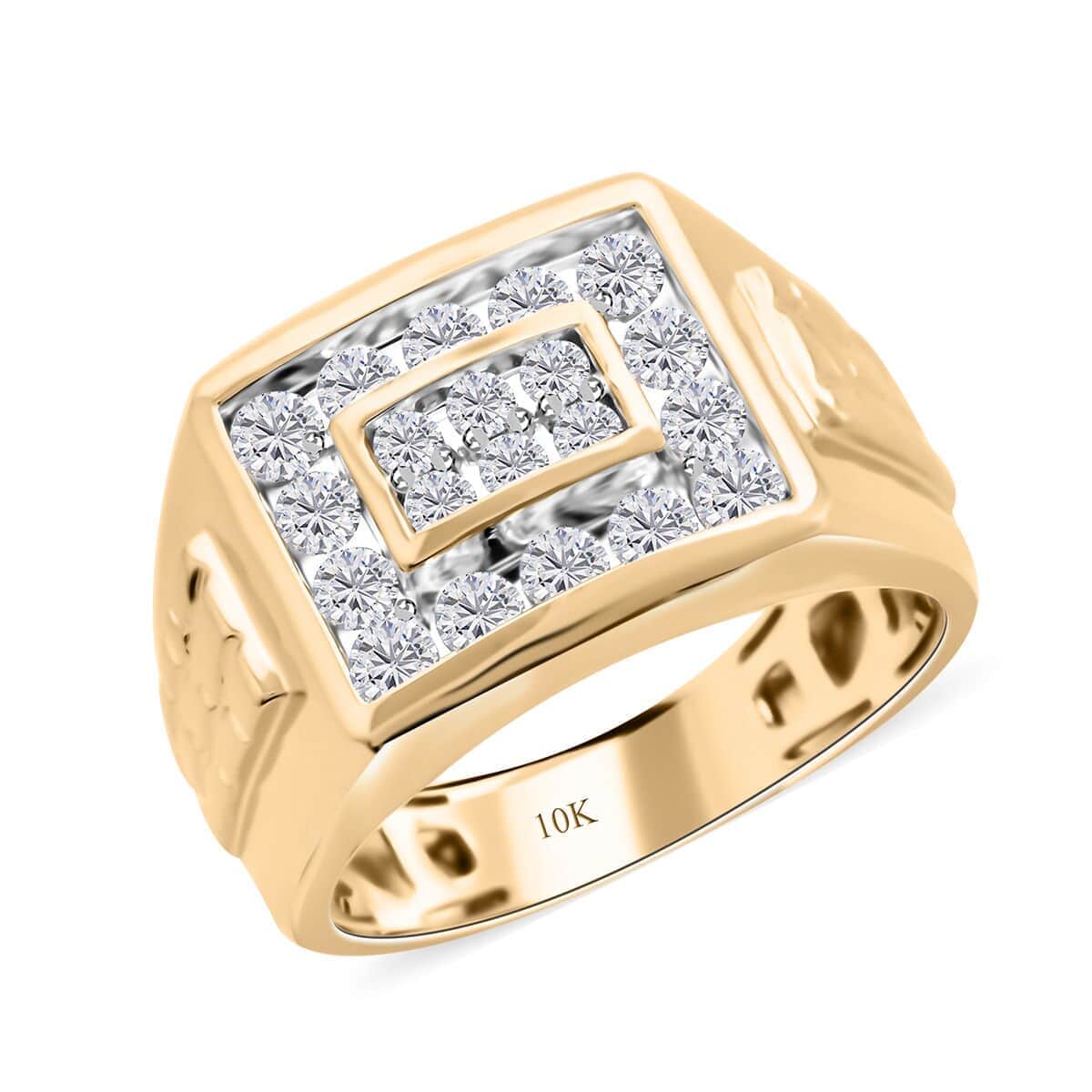 10K Yellow Gold Diamond G-H I2-I3 Men's Ring (Size 10.0) 6.50 Grams 1.00 ctw image number 0