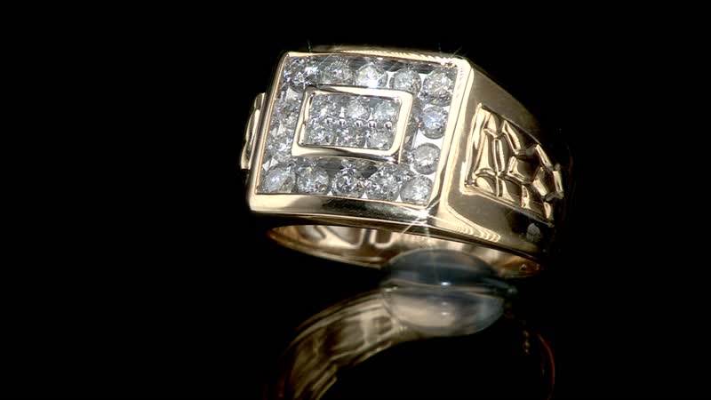10K Yellow Gold Diamond G-H I2-I3 Men''s Ring 6.50 Grams 1.00 ctw (Del. in 7-10 Days)