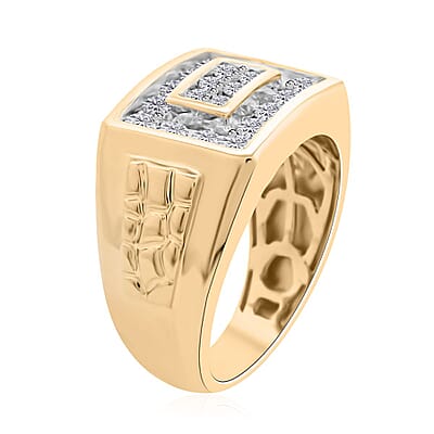 10K Yellow Gold Diamond G-H I2-I3 Men's Ring (Size 10.0) 6.50 Grams 1.00 ctw