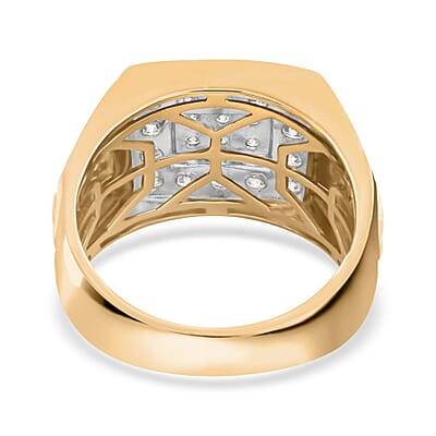 10K Yellow Gold Diamond G-H I2-I3 Men's Ring (Size 10.0) 6.50 Grams 1.00 ctw